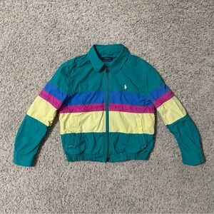 RARE Polo Ralph Lauren Poplin Windbreaker Colour Block Women’s Jacket Size XS